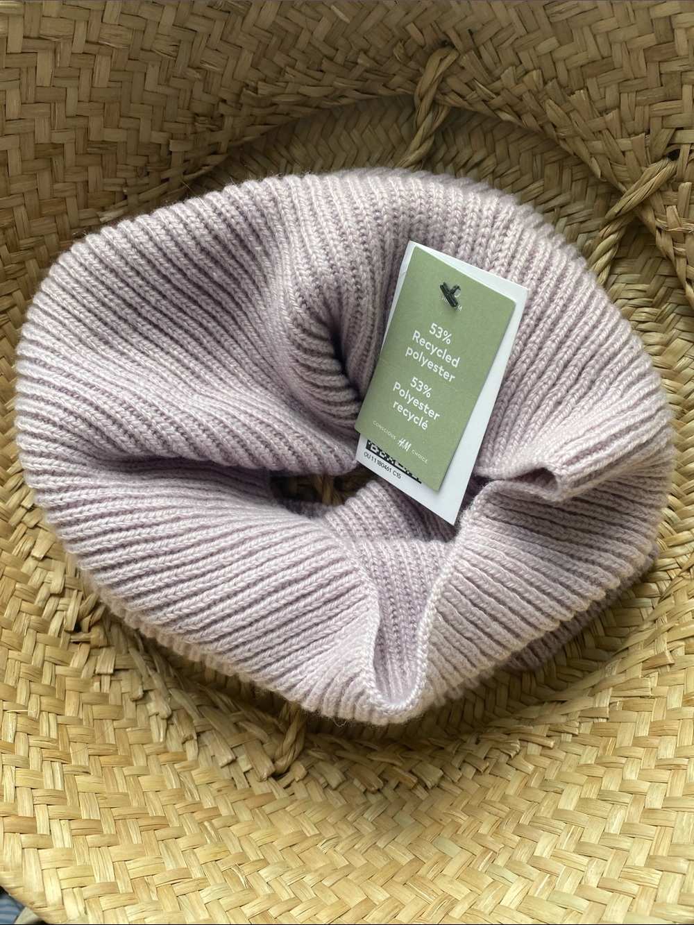 H&M Conscious Choice Ribbed Infinity Scarf Snood Lilac OS NWT